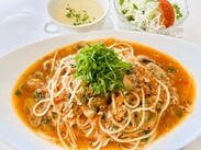 ツナと大葉のトマトスパゲッティ