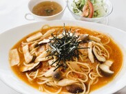 きのこと明太子のパスタ